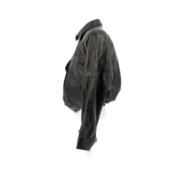 Blouson en cuir noir
