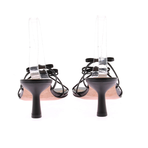 Mules noires à noeuds