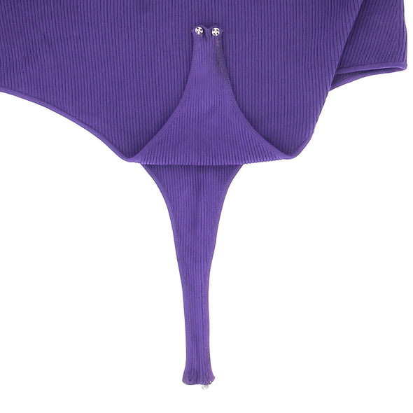 Body côtelé violet