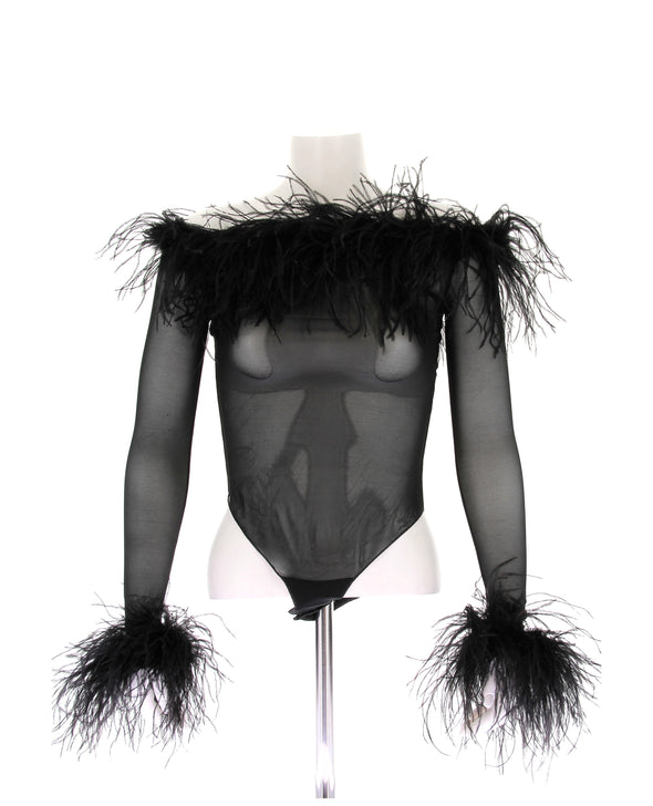 Body noir avec plumes