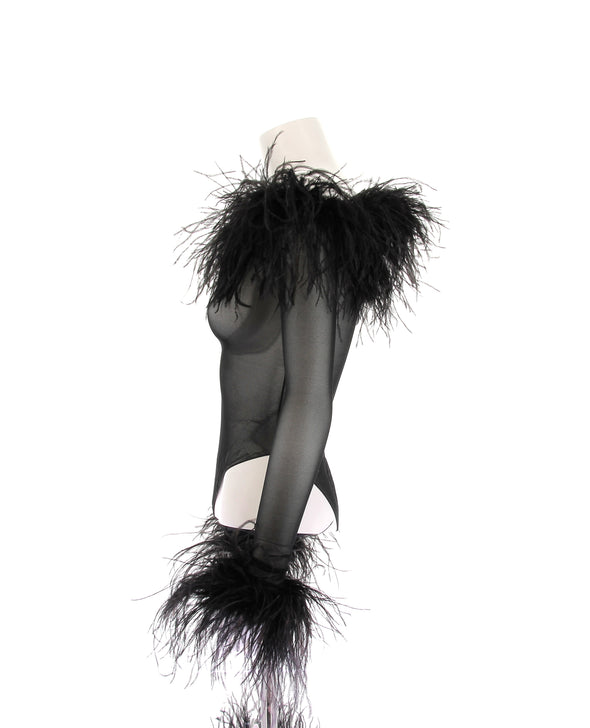 Body noir avec plumes