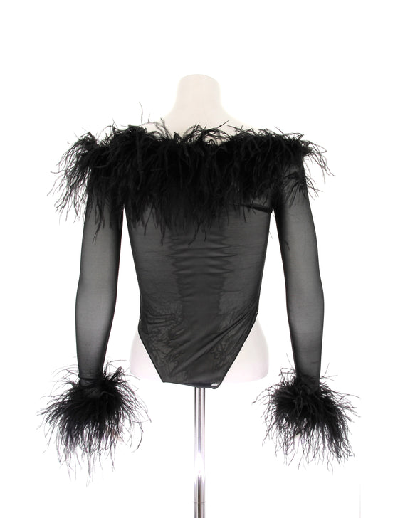 Body noir avec plumes