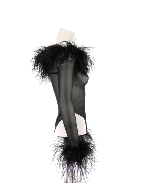 Body noir avec plumes