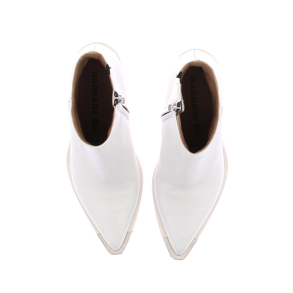 Boots santiags en cuir blanc