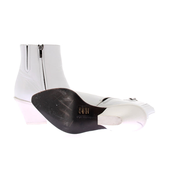 Boots santiags en cuir blanc