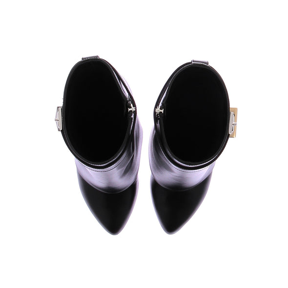 Bottines "Shark Lock" en cuir noir
