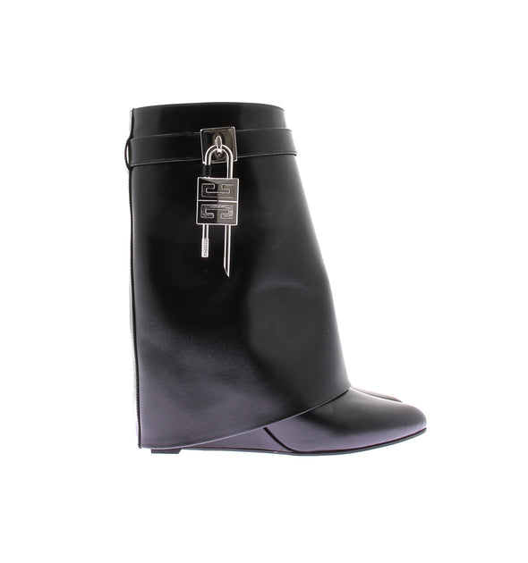 Bottines "Shark Lock" en cuir noir