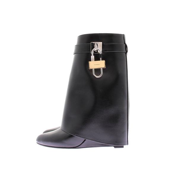 Bottines "Shark Lock" en cuir noir
