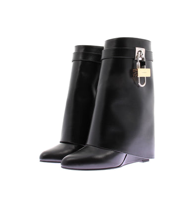 Bottines "Shark Lock" en cuir noir