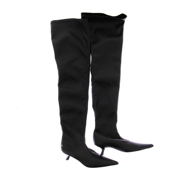 Bottes à talons noires "Hilda"