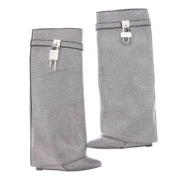 Bottes argentées "Shark Lock"