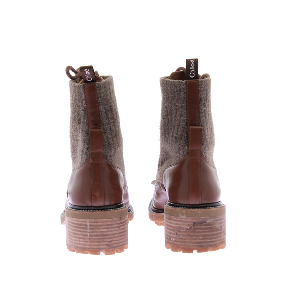 Bottines à talons bimatière