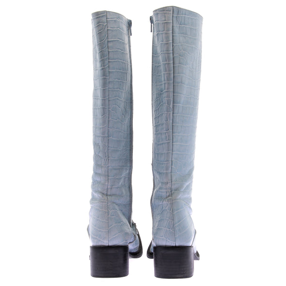 Bottes à talons en cuir
