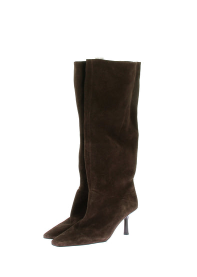 Bottes à talons en daim
