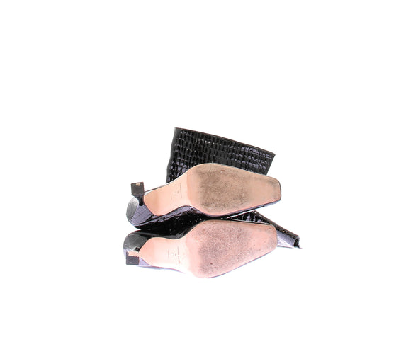 Bottes à talons en cuir verni