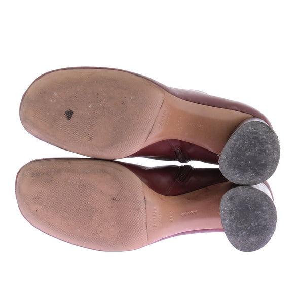 Bottines à talons bordeaux