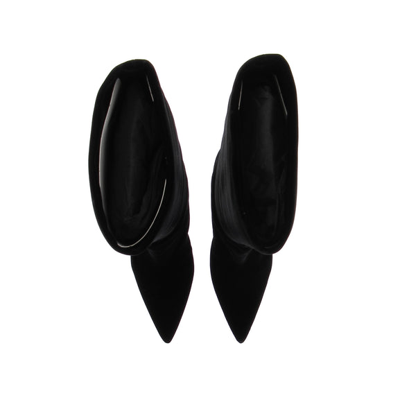 Bottes hautes à talons en daim noir