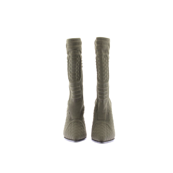 Bottines à talons kaki