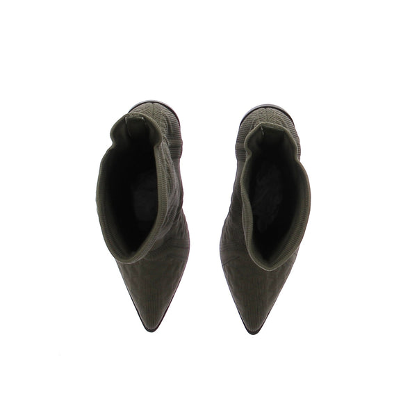 Bottines à talons kaki