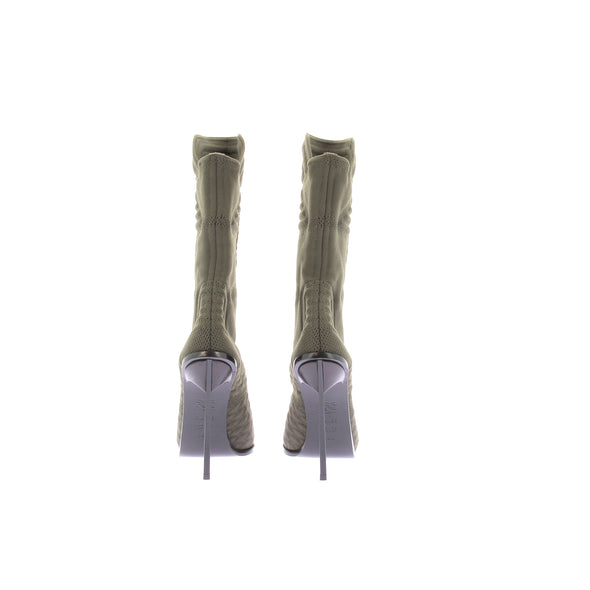 Bottines à talons kaki