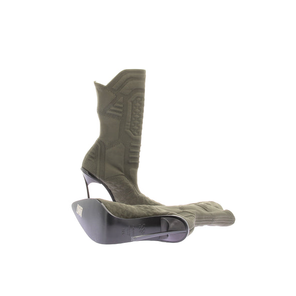 Bottines à talons kaki