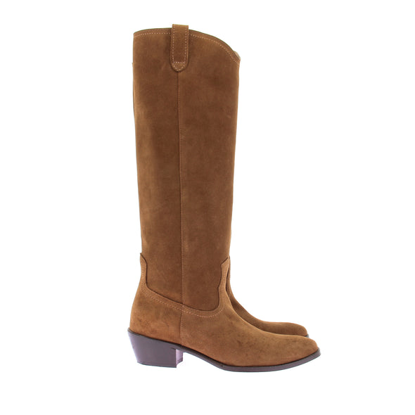 Bottes en daim camel