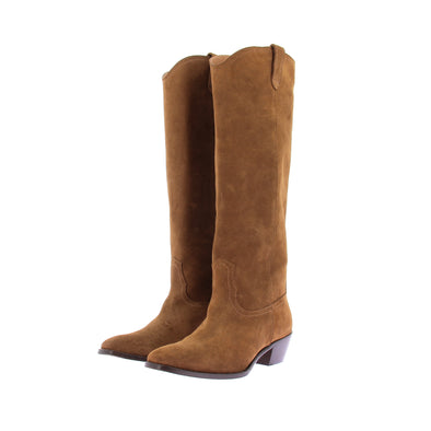 Bottes en daim camel