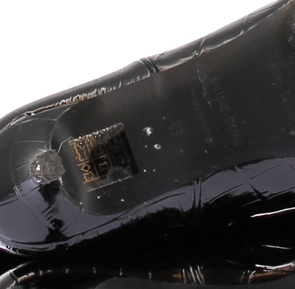 Bottes à talons en cuir verni
