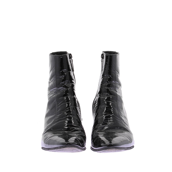 Boots en cuir vernis