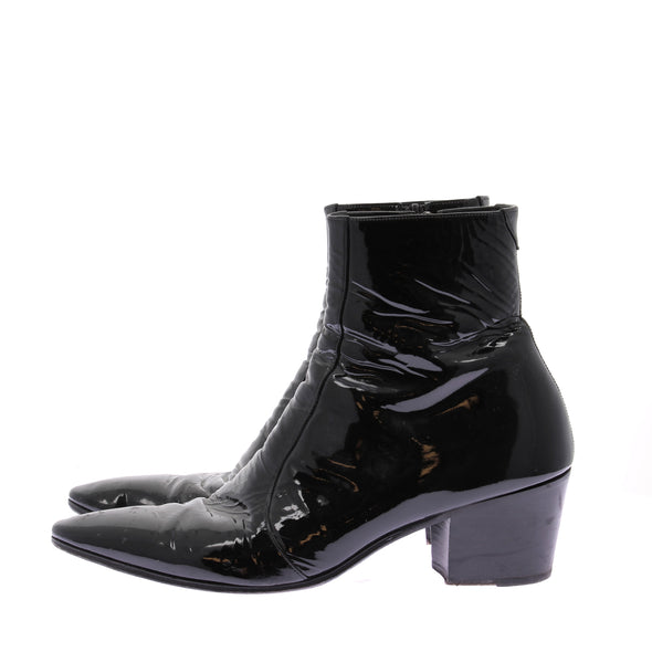 Boots en cuir vernis
