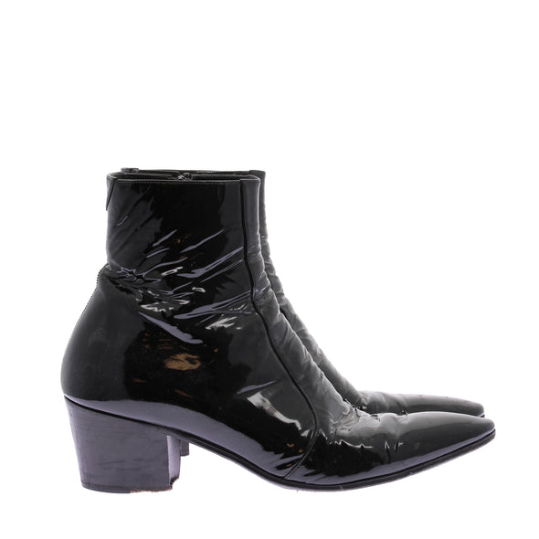 Boots en cuir vernis