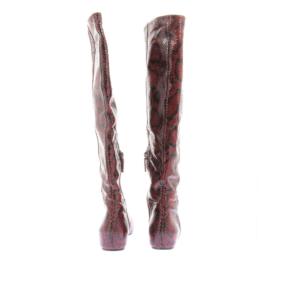 Bottes en cuir façon python