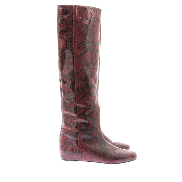 Bottes en cuir façon python