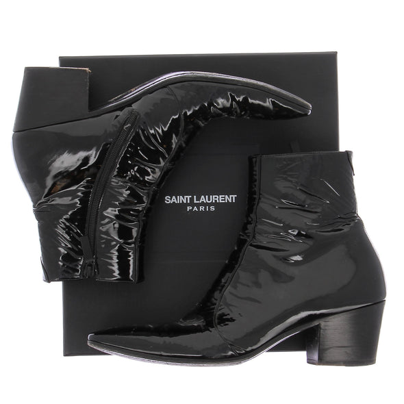 Boots en cuir vernis