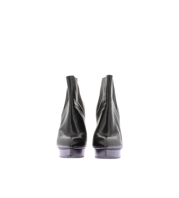 Bottines à talons en cuir