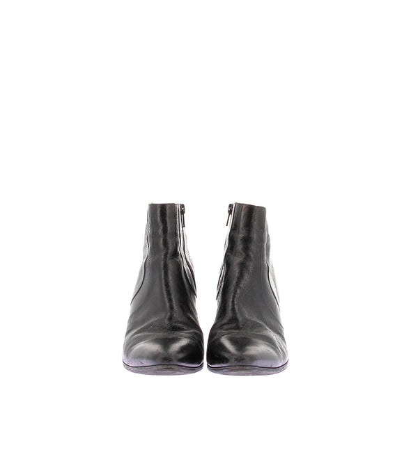 Bottines à talons en cuir