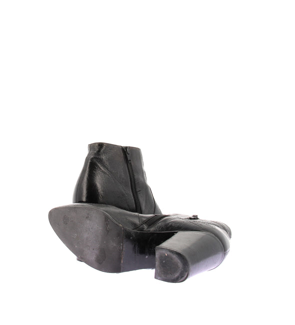 Bottines à talons en cuir