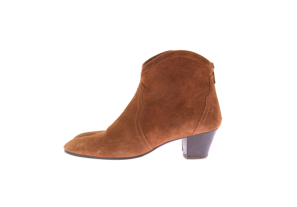 Bottines en daim camel