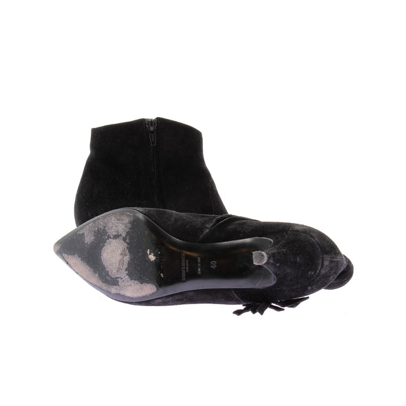 Bottines noires en daim avec franges