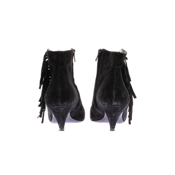 Bottines noires en daim avec franges