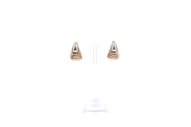 Boucles d'oreilles ondulées bicolore