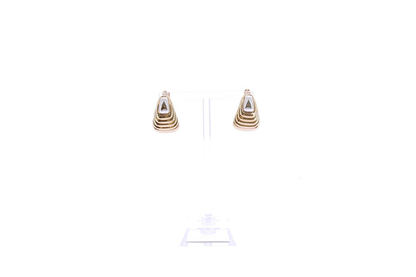 Boucles d'oreilles ondulées bicolore