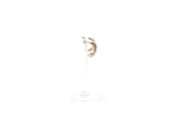 Boucles d'oreilles ondulées bicolore
