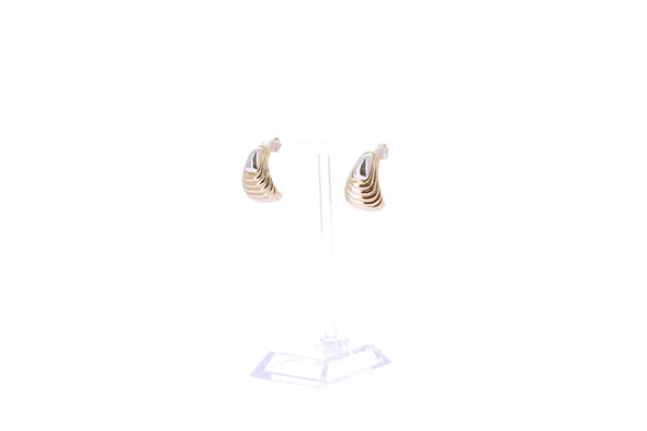 Boucles d'oreilles ondulées bicolore
