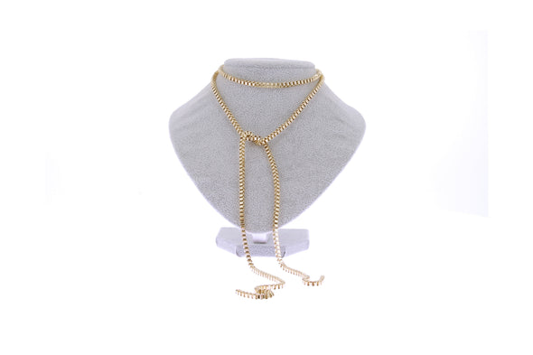 Collier "Box Chain Rope" plaqué or