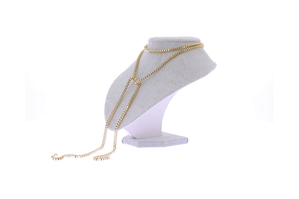 Collier "Box Chain Rope" plaqué or