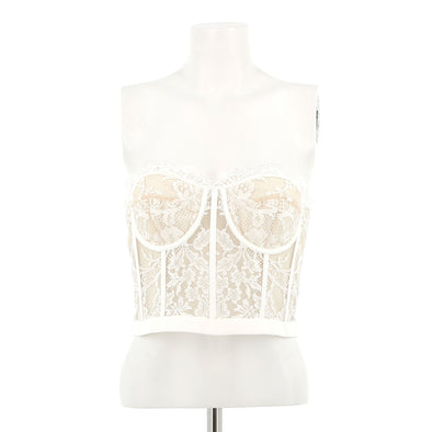 Corset en dentelle blanche