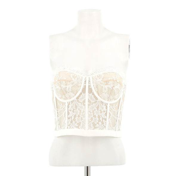 Corset en dentelle blanche