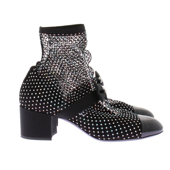 Bottines à talons en résille