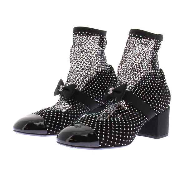 Bottines à talons en résille